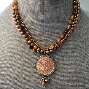 Silpada pearl and tiger eye necklace